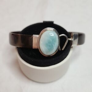 Sterling Silver Larimar Shell Bracelet